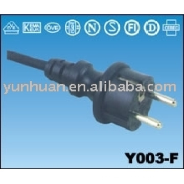 Power cord cables use for Europe market VDE